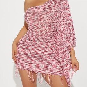 One-Shoulder Crochet Fringe Dress Size XL